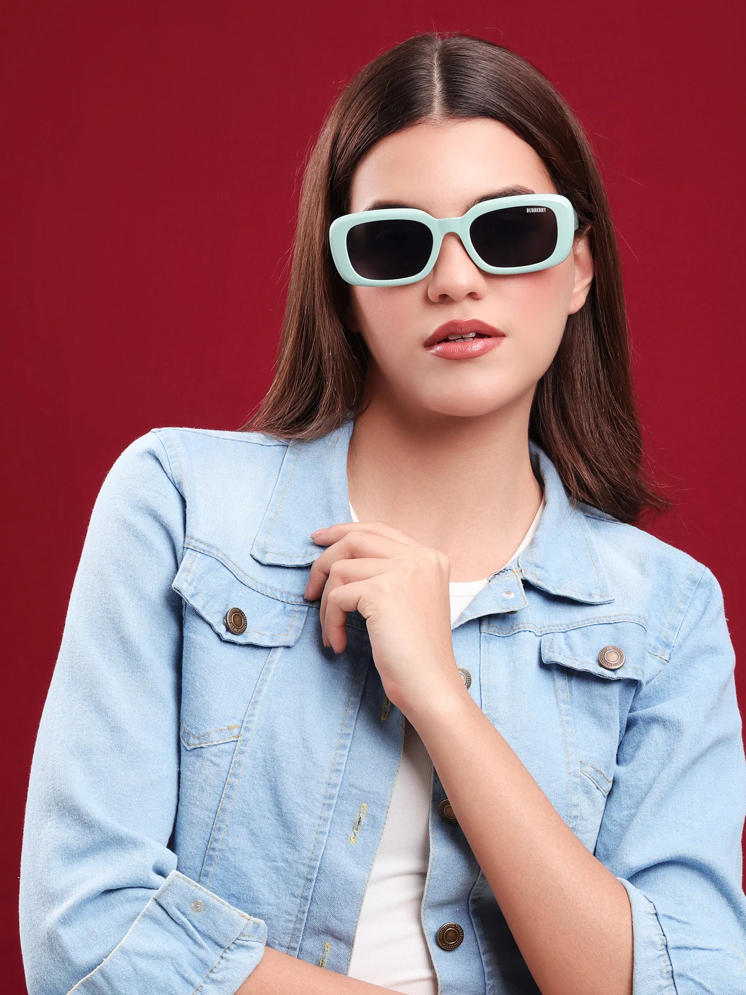 Burberry Mint Charm Rectangular Sunglasses - Image 6