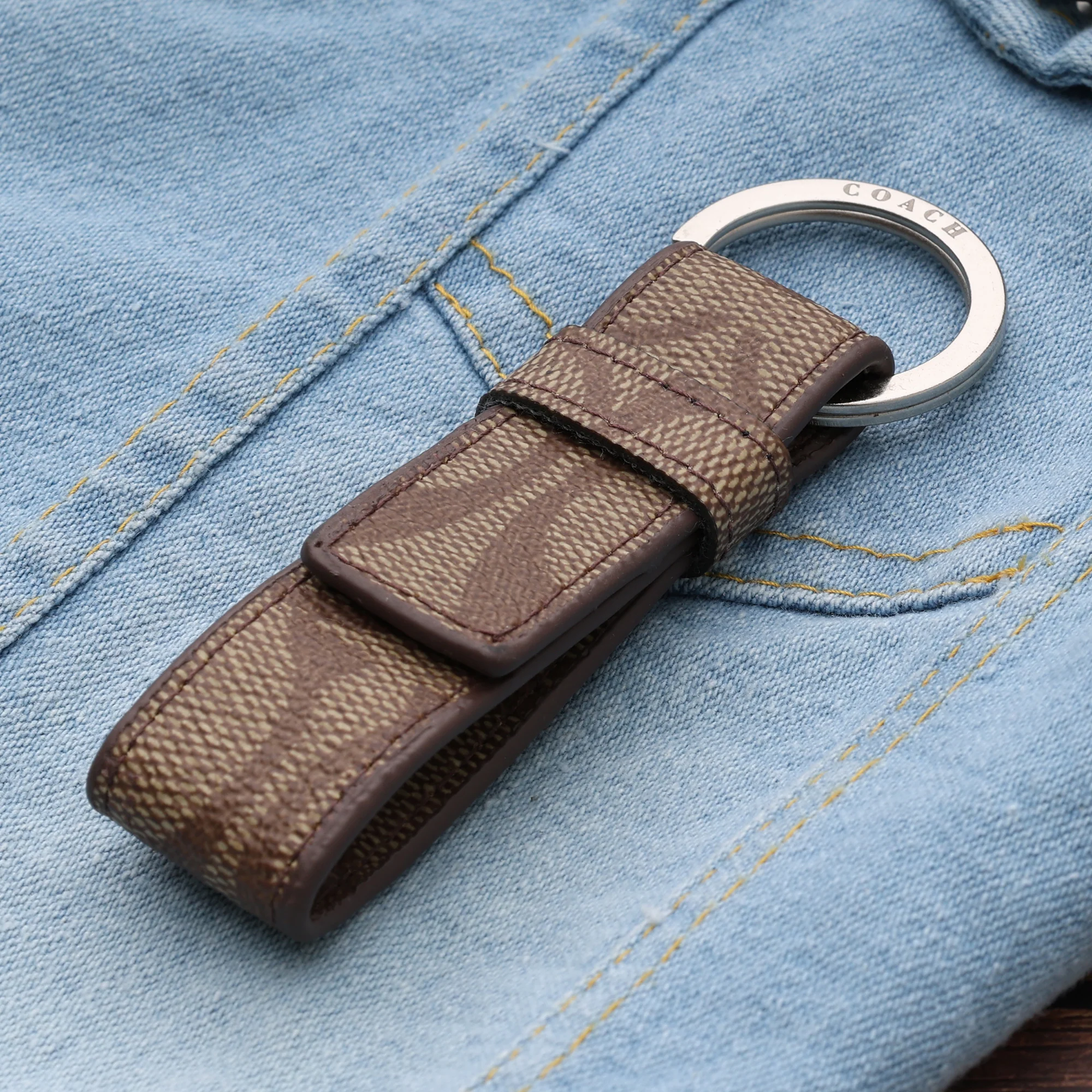 Canvas Key Fob in Classic Brown - Image 4