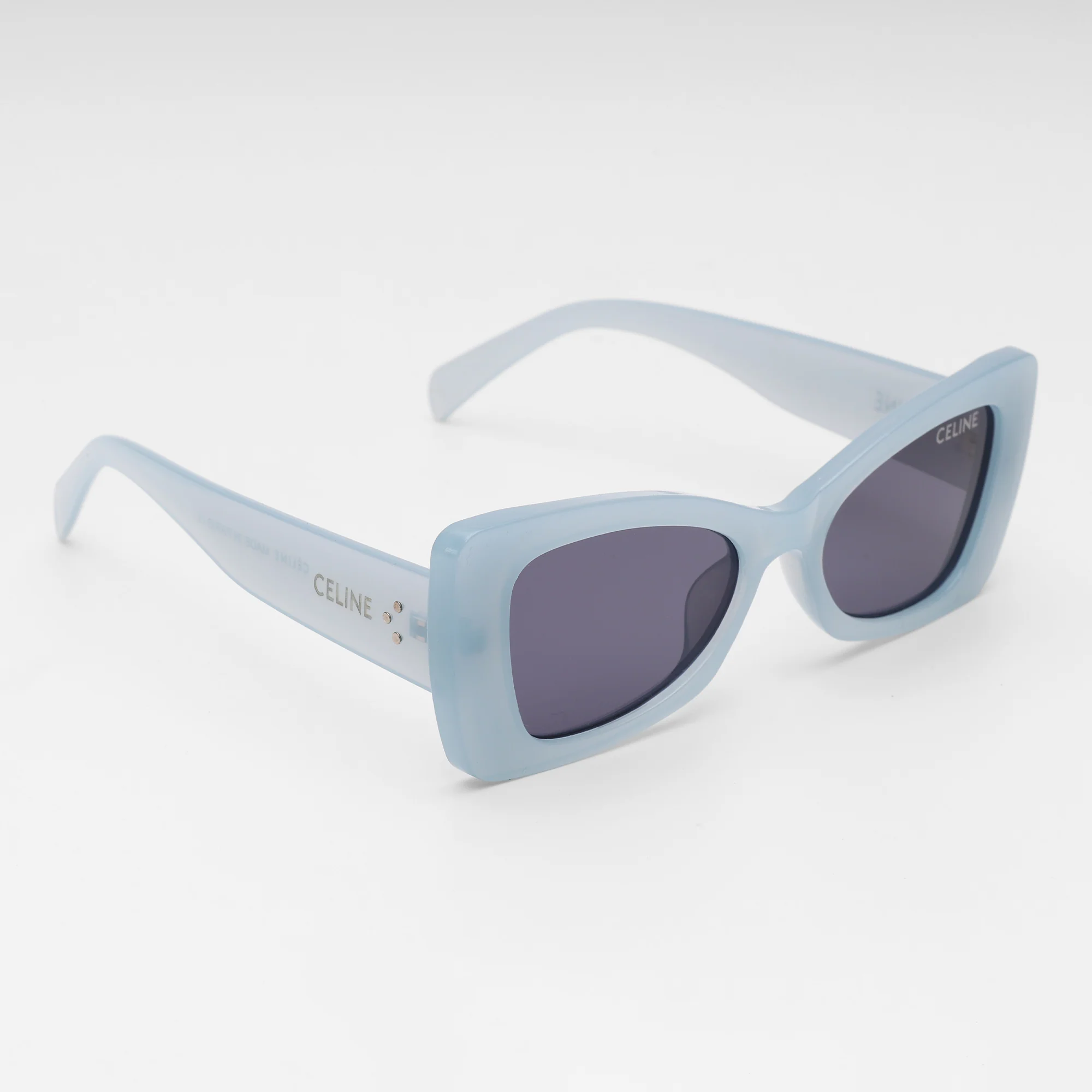 Ice Blue Cat-Eye Sunglasses by Celine - Image 5