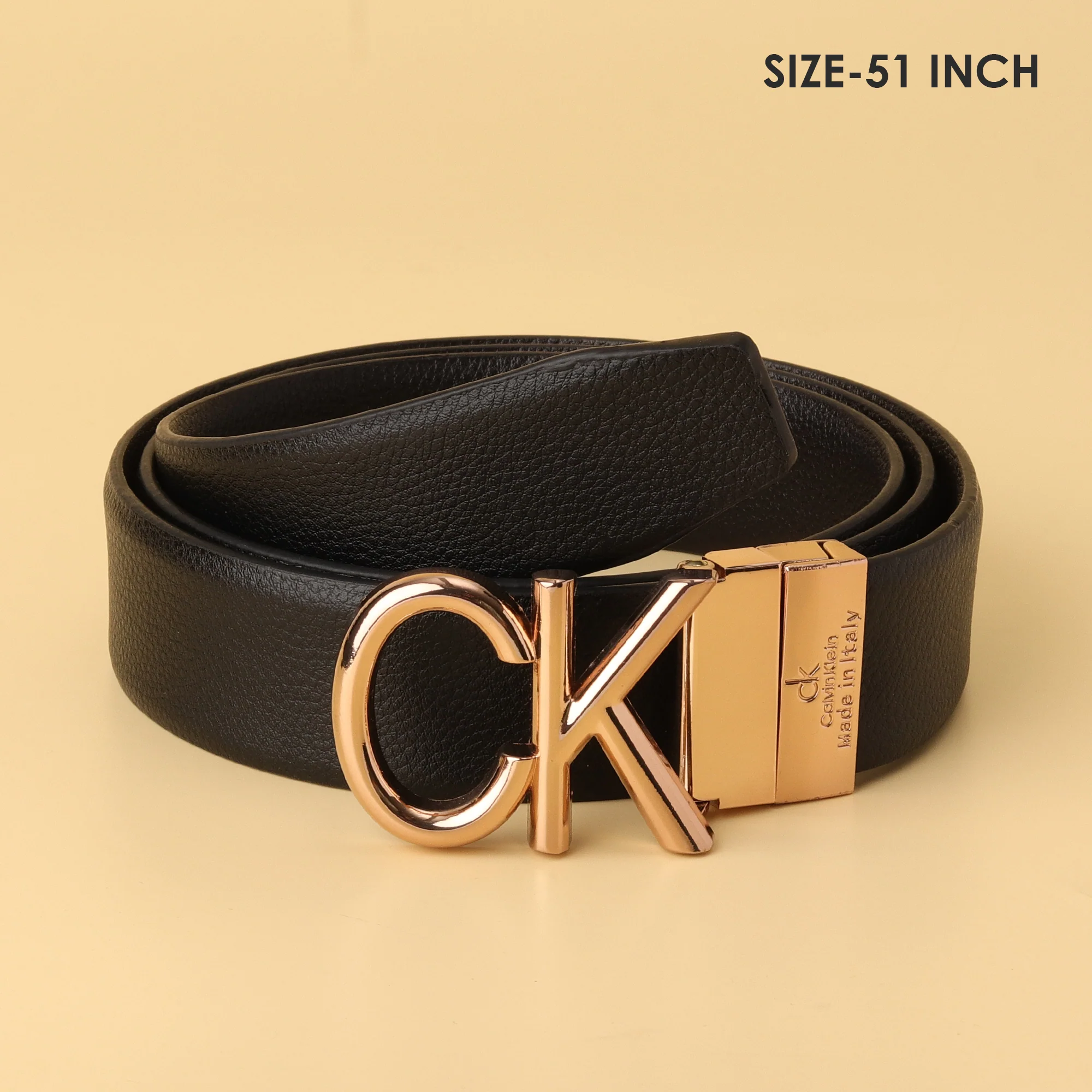 Klein Reversible Leather Belt with Signature - Image 3