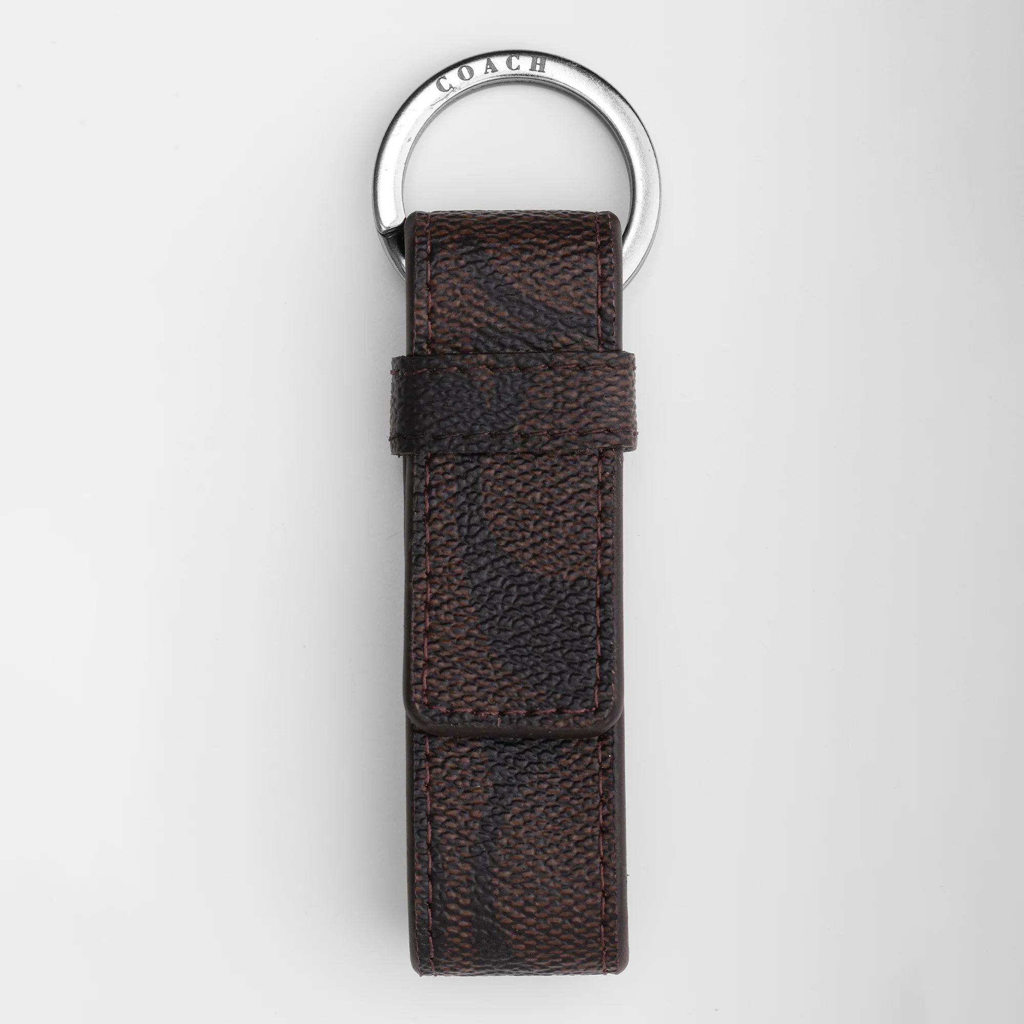 Signature Brown Canvas Key Fob - Image 3