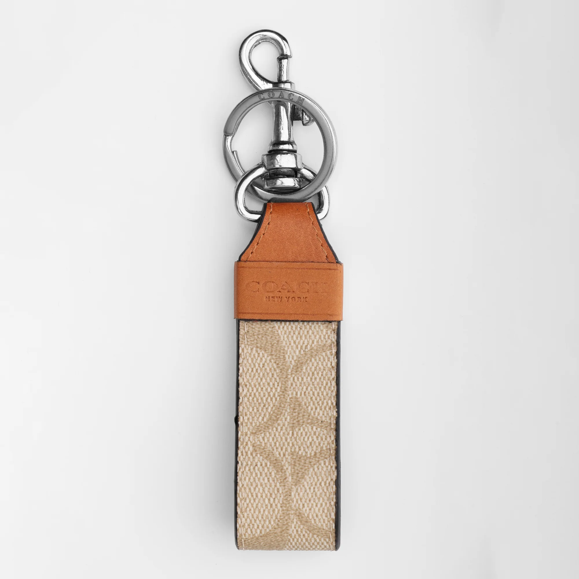 Tan Leather Trim keychain - Image 3